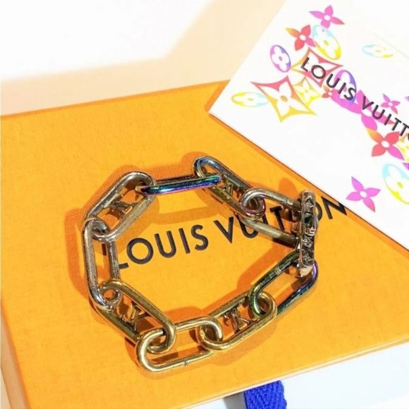Louis Vuitton iridescent rainbow chain ⛓️ link bracelet - Picture 1 of 11